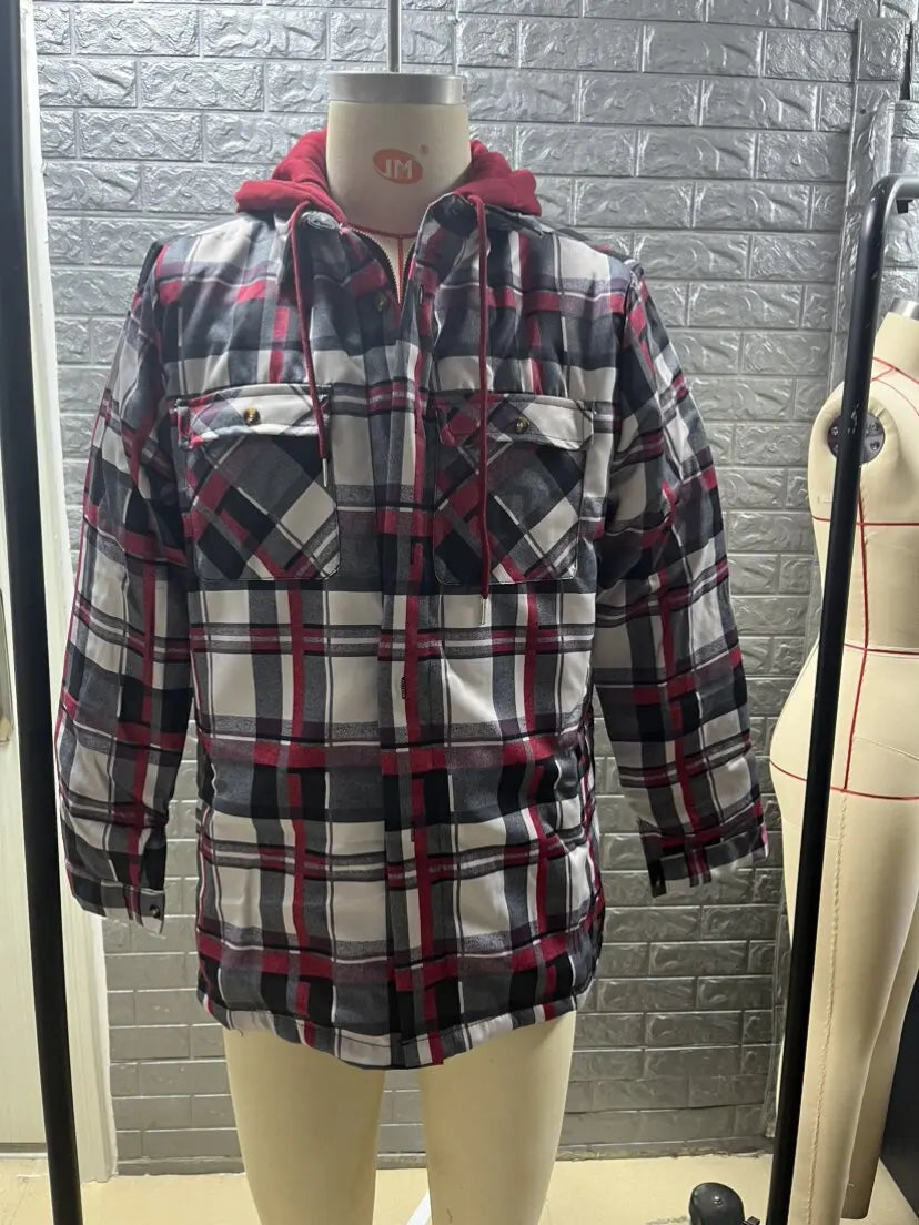 Men's brand winter jacket, casual long-sleeved loose-fitting hooded jacket, high-quality design, warm coat with fashionable hood