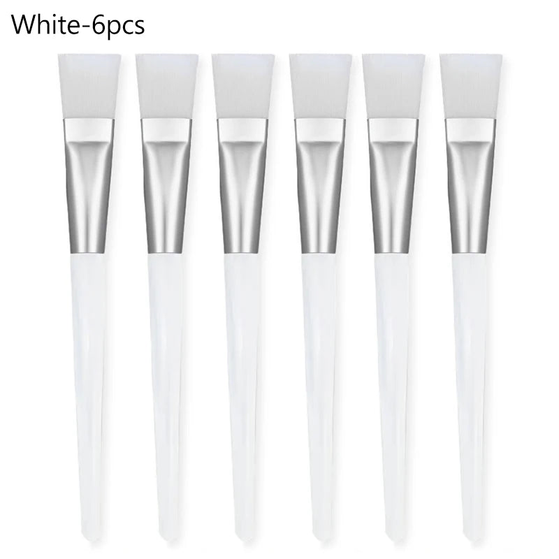 12/6/2pcs Facial Mask Brushes Set Face-Mask Applicator Soft Facial Application Brush with Clear Plastic Handle for Skin Care