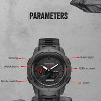 NORTH EDGE Mars3 Men's Military Watch Digital Carbon Fiber Case For Man Waterproof 50M Sports Watches World Time