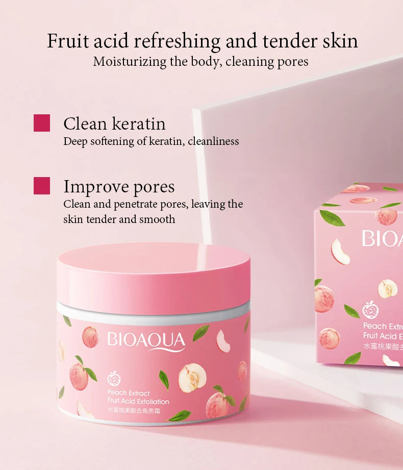 BIOAQUA Honey Peach Exfoliating Facial Cream Scrub Exfoliant Body Scrub Moisturizing Nourishing Exfoliator Face Cream Skin Care