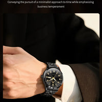 OLEVS Men Watches 7077 Luxury Fashion Top Brand Original Automatic Mechanical Watch for Man Double Scale Simple Trend Waterproof