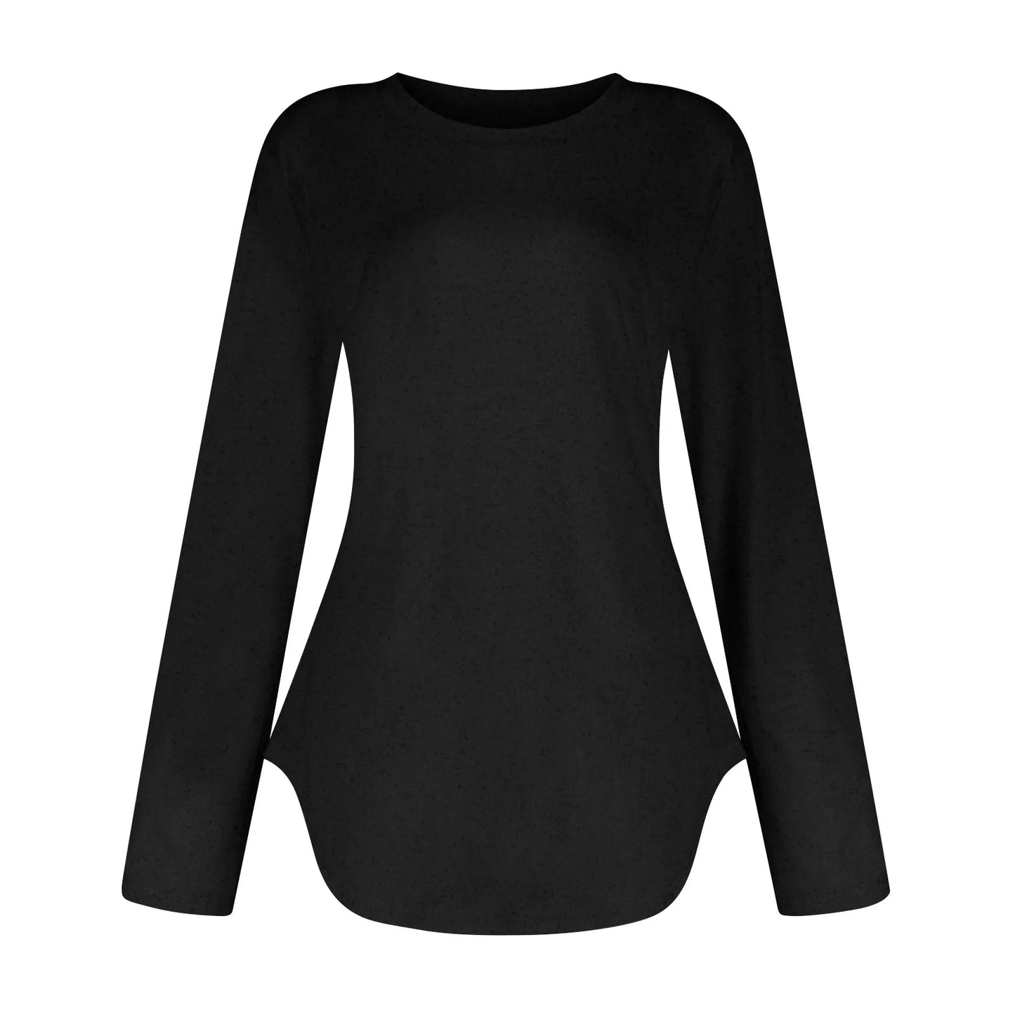 Traf 2024 Mujer Womens Long Sleeve Round Neck Shirts Side Split Basic Loose Tunic Tops Casual Shirts Ropa De Mujer Fashion