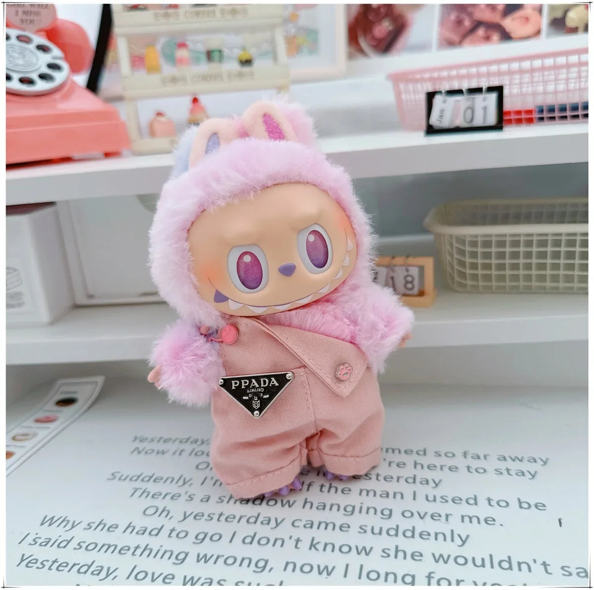 Para 15-17cm Labubu V1 V2 Idol muñeca traje sombrero monos ropa regalo Mini ropa de muñeca de peluche accesorios de atuendo