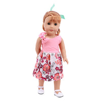 Baby Girls Dress Dolls Clothes Daily Fashion Dress For 18 inch American Doll Girl's Accessories 43Cm Baby Reborn,Generation Gift