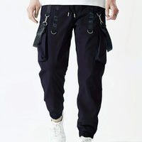 Fashion Men's Casual Techwear Drawstring Multi Flap Pockets Cargo Pants Hip hop Joggers Pant