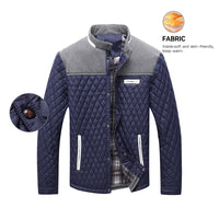 Men's Jackets Winter Warm Bomber Quilted Coat Lightweight Business Casual Button Down Clothing Waterproof Warm Jackets US Size