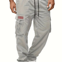 American style high street retro multi pocket workwear pants for men's new trendy loose straight leg versatile casual long pants