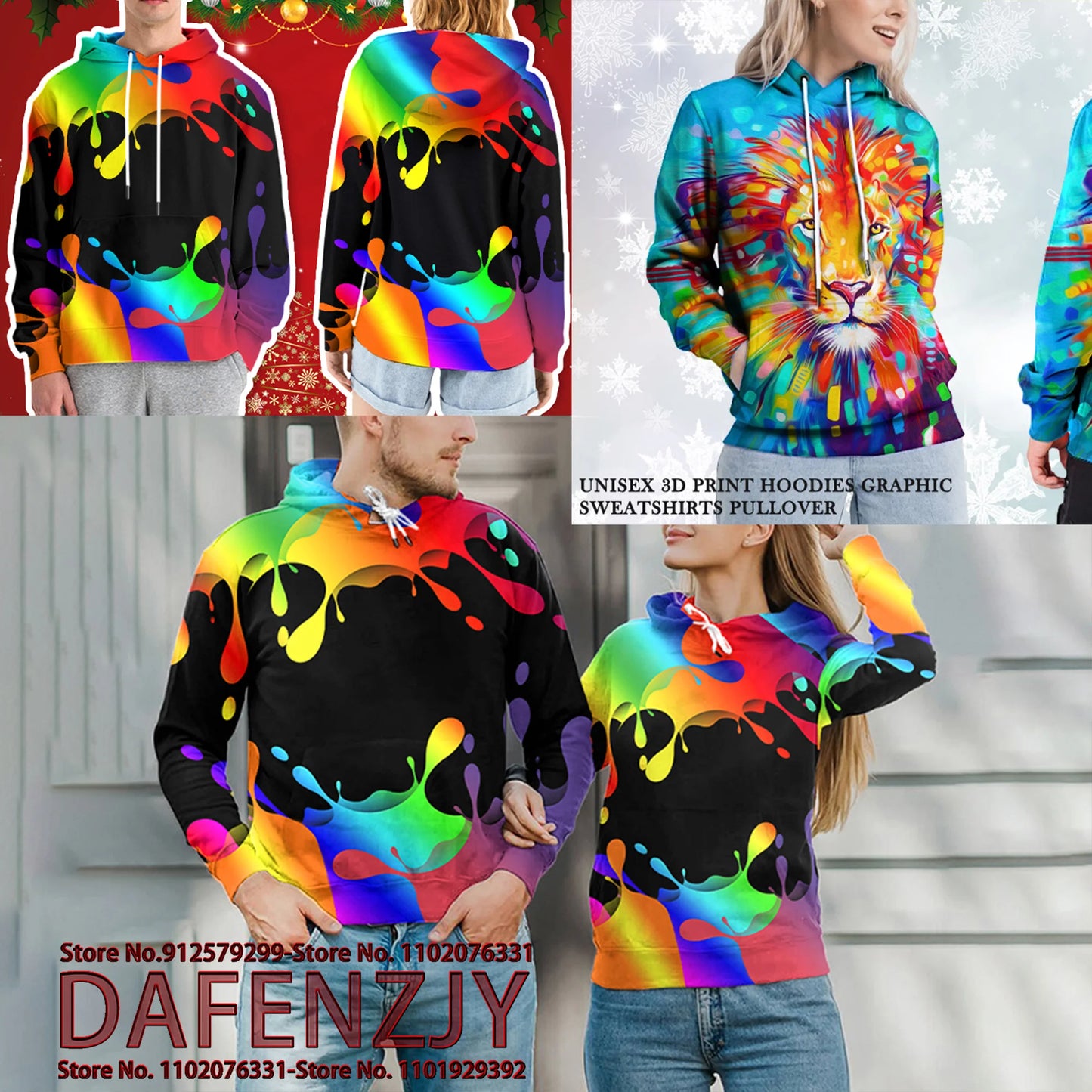 Men's Novelty Food Hoodie 3D Print Pullover Unisex Casual Sweatshirt