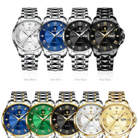 POEDAGAR Luxury Casual Man Watch Waterproof Luminous Date Week Quartz Men's Watches Stainless Steel Fashion Sport Men Wristwatch