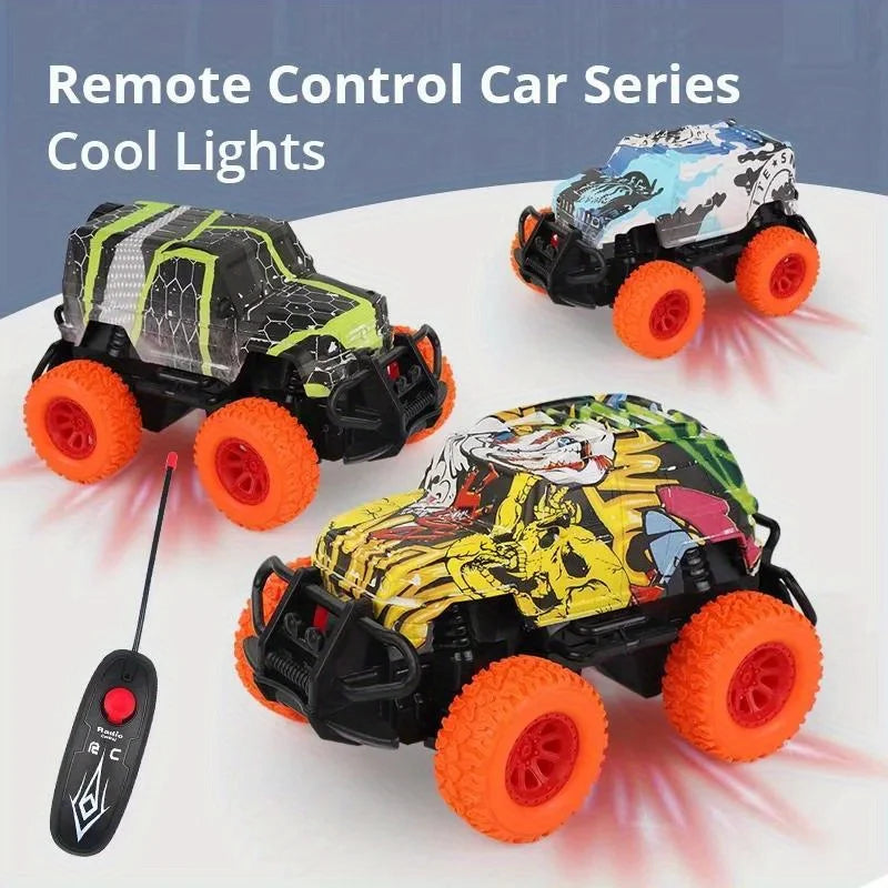 RC Cars for Kids, Double Sided Drawing Remote Control Car with 2 Remotes Battery Powered Graffiti Off-road Vehicle Toy