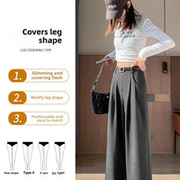 High Waist Slim Fit Straight Leg Suit Pants Wide Leg Casual Trousers Women's Autumn New Arrival Red Color Business Office Wear