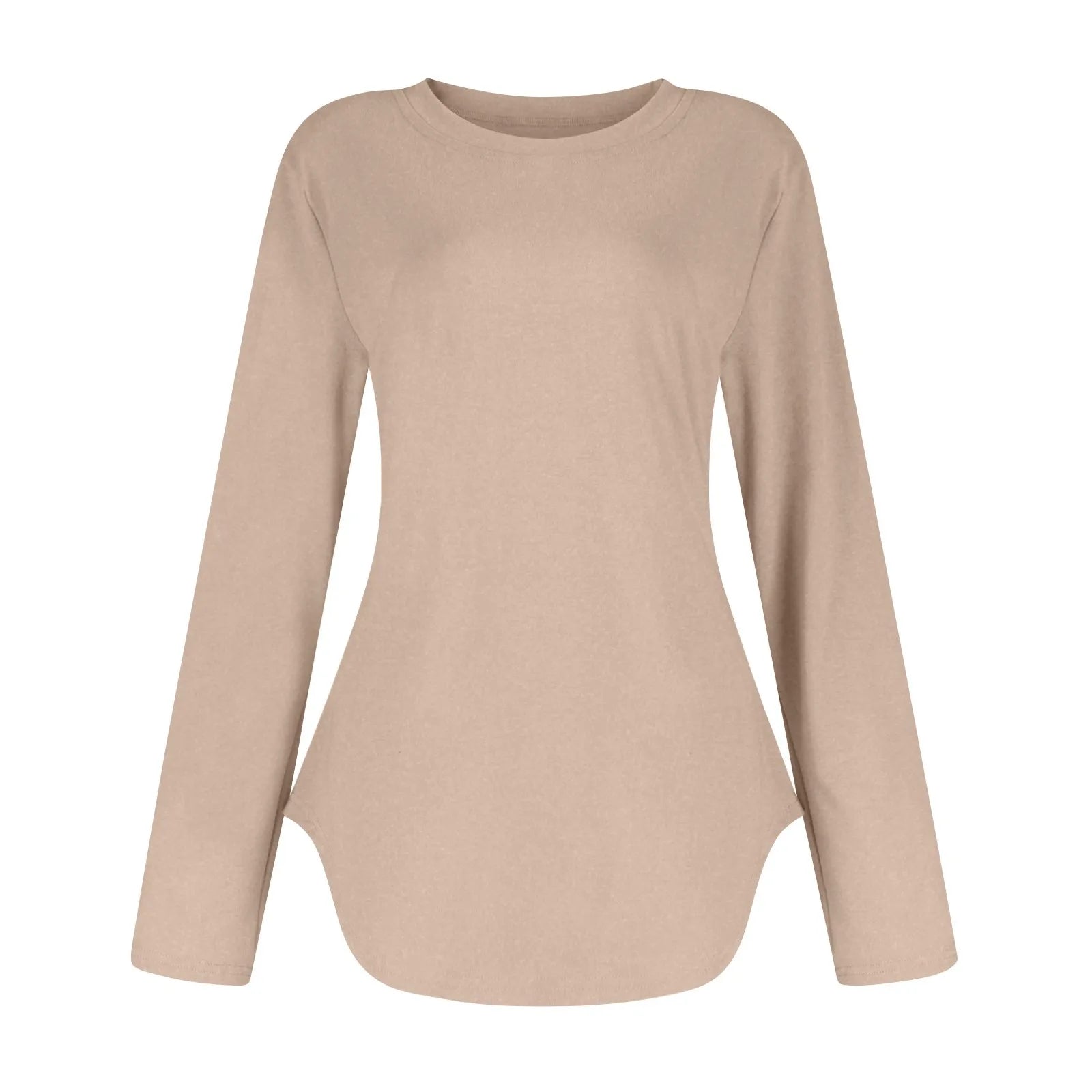 Traf 2024 Mujer Womens Long Sleeve Round Neck Shirts Side Split Basic Loose Tunic Tops Casual Shirts Ropa De Mujer Fashion