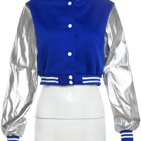 Kliou Letter Shape Patchwork Coats Women Casual Classic Panelled Long Sleeve Single Breasted Croped Jacket Female Street Outwear