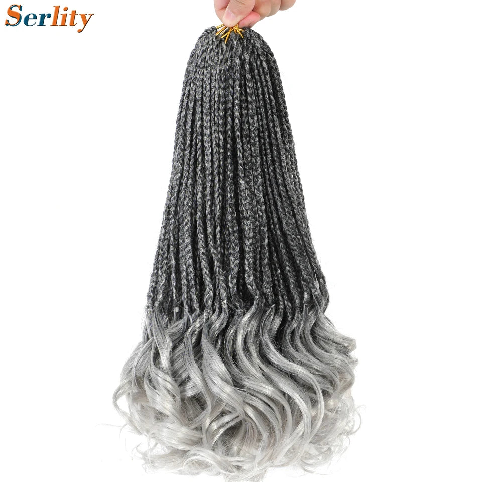 French Curl Crochet Braids 14 Inch Kid-Friendly Goddess Box Braids with Bouncy Curly Ends French Curls Braiding Hair for Women