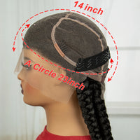 32INCH Cornrow Braided Wigs Synthetic Full Lace Braids Wig with Baby Hair Lace Frontal Knotless Braided Lace Wig for Black Women