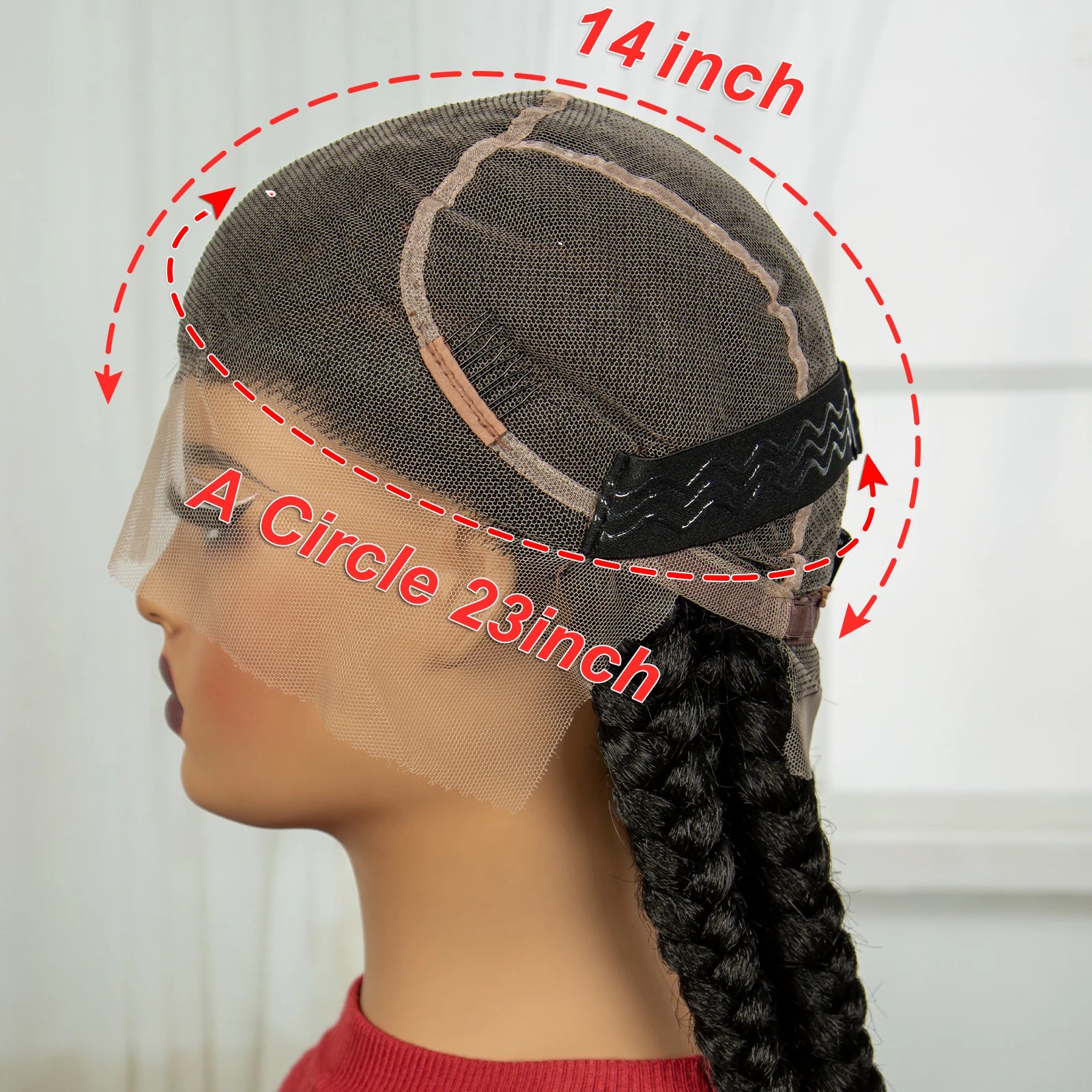 32INCH Cornrow Braided Wigs Synthetic Full Lace Braids Wig with Baby Hair Lace Frontal Knotless Braided Lace Wig for Black Women