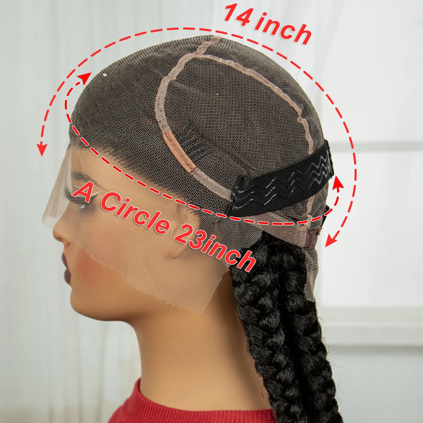 32INCH Cornrow Braided Wigs Synthetic Full Lace Braids Wig with Baby Hair Lace Frontal Knotless Braided Lace Wig for Black Women