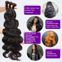 30 40 Inch Body Wave 100% Human Hair Bundles Virgin Hair Water Wave Bundles Double Weft Raw Hair Extensions Weaving Tissage 16A