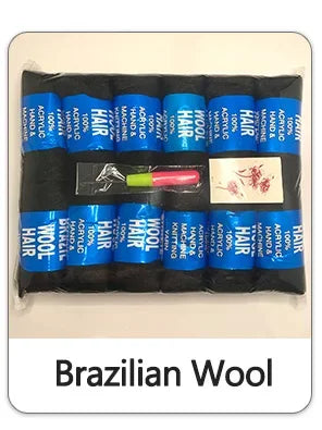 70g/ball Brazilian Wool Hair Yarn for Braiding Synthetic Artificial Senegalese Twisting Wig Hair Attachment Knitting Salon