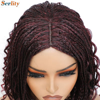 New Style Bob Box Braided Wigs For Black Women 12inches Synthetic Box Braids Crochet Hair Wigs On Sale Clearance Short Black Wig