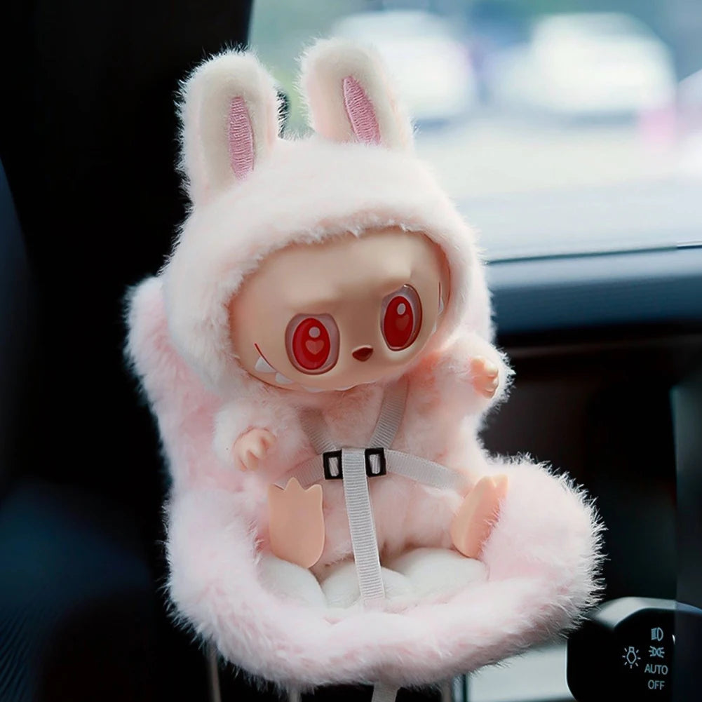 Car Doll Safety Seat for OB11 Labubu Cartoon Chair Model for Labubu Car Seat Outlet Decor for Labubu Doll Car Interior Styling