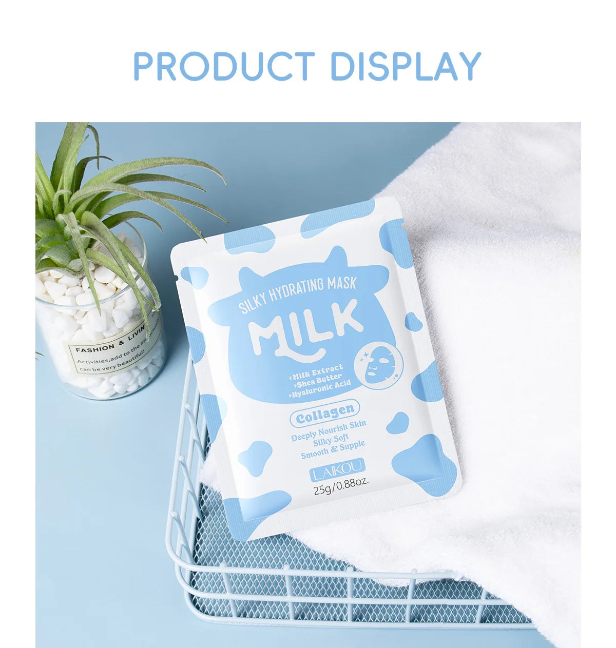 LAIKOU Milk Facial  Face Mask Shrink Pores Deep Hydrating Overnight Mask Moisturizing  Brightening Face Skin Care