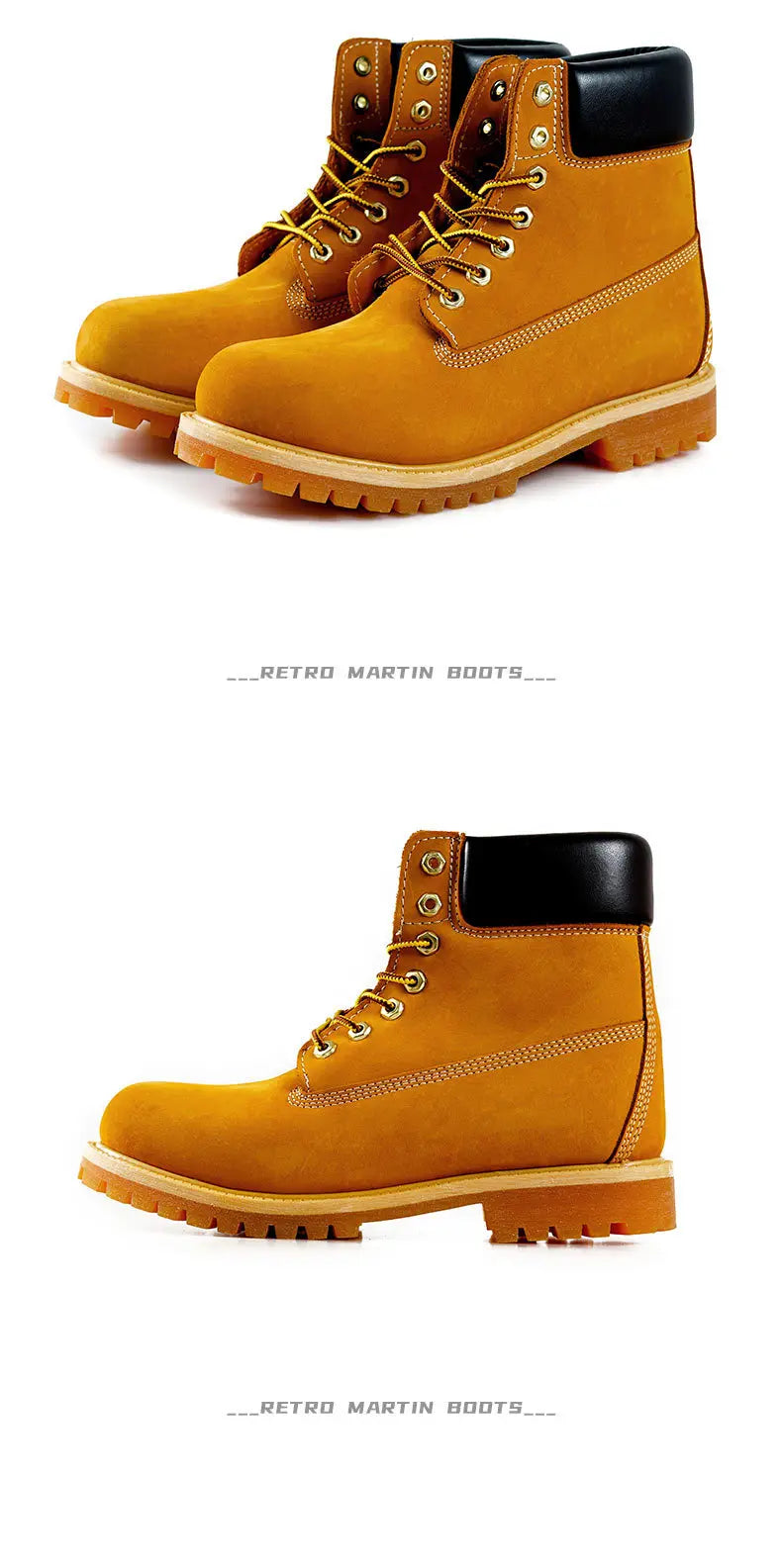 Unisex Leather Round Toe Thick Sole Safety Boots Casual Genuine Leather Quality Boots For Women Men