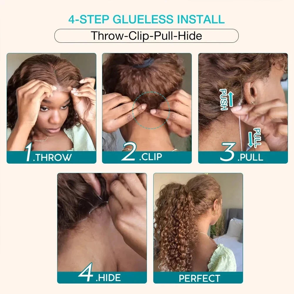 250 Density Invisi Strap 360 Full Hd Lace Frontal Human Hair Wigs Chocolate Brown Deep Wave 360 Glueless Wig Human Hair