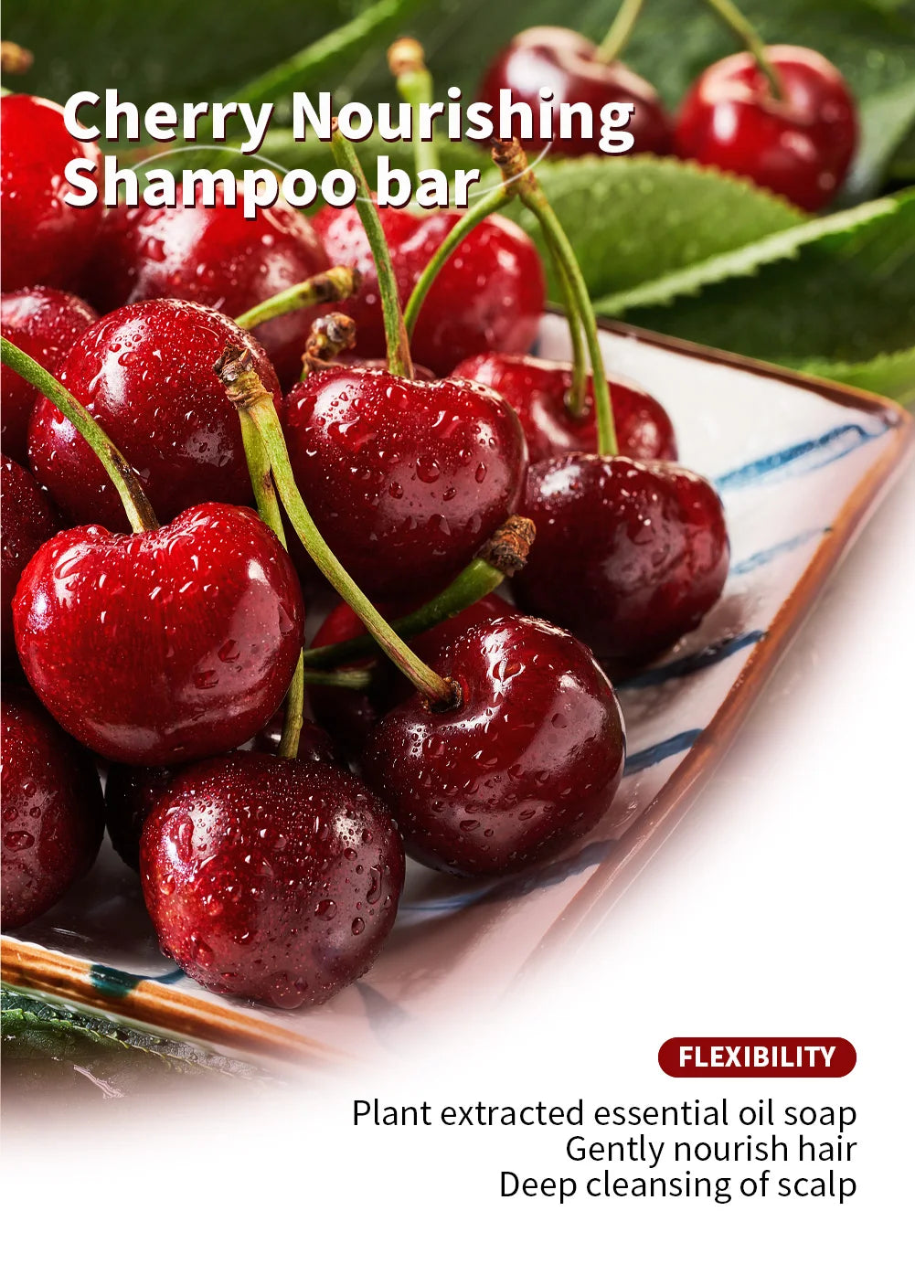 Fruit cherry shampoo fragrance soap nourishes hair, deeply cleanses and controls oil, refreshing soap