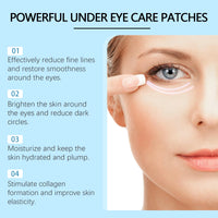 Eye Patches Dark Circles Puffiness with Hydrating Gel Technology Soothing Fine Lines Care for Sensitive Dry Skin Women 60 Pcs