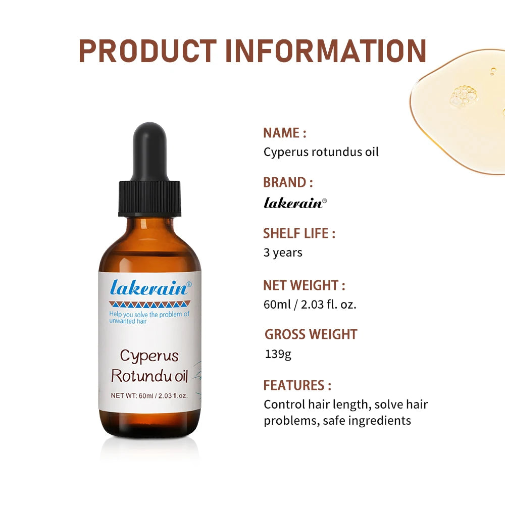 Semi-permanent Cyperus Rotundus Oil Hair Remover Armpit Legs Arms Hair Growth Inhibitor Beauty Skin Care Body Essential Oil