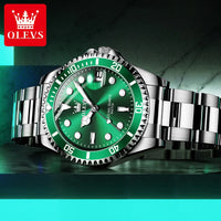 OLEVS 5885 Top Brand Classic Men's Quartz Watch Luminous Hands Calendar Display Stainless Steel Strap Waterproof Men's Watch