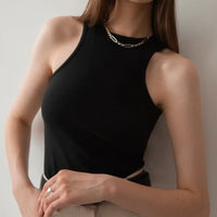 Women's Corset Summer 100% Cotton Crop Top Y2k Knitted Camis O Neck Knit Camisole Sleeveless Vest Solid Slim Tank Tops Women