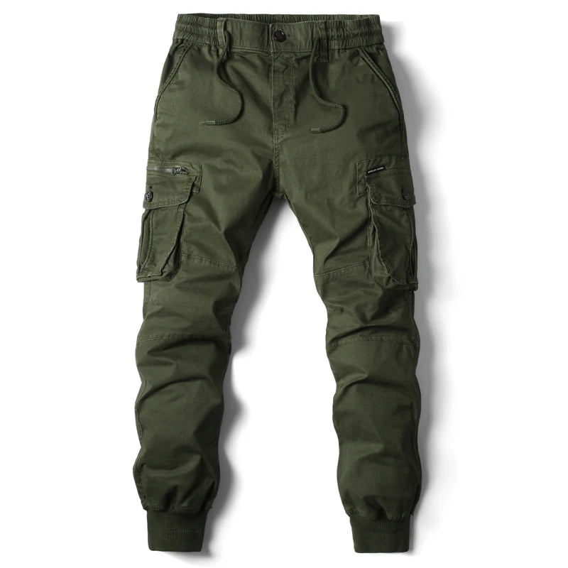 2024 New Cotton Men Cargo Pants Khaki Casual Men Tactical Joggers Cargo Multi-Pocket Fashions Black Army Trousers Work Wear