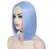 Synthetic Short Straight Bob Wig Middle Part Heat Resistant Synthetic Wigs for Halloween Cosplay Party