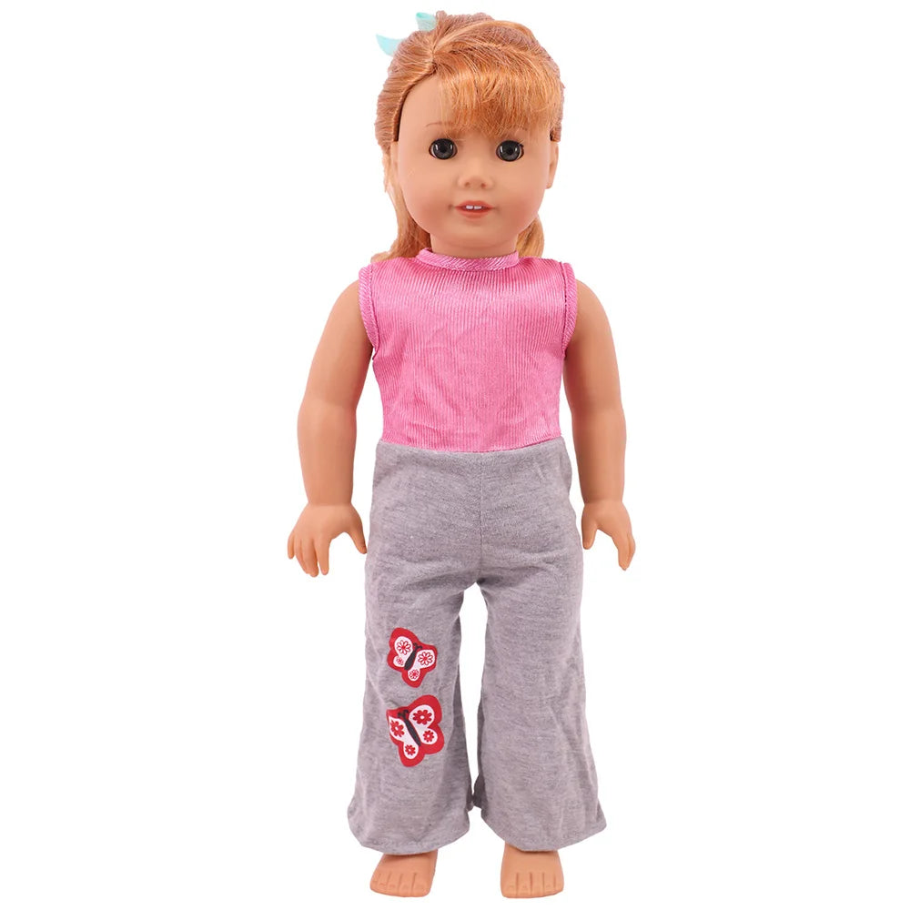 Baby Girls Dress Dolls Clothes Daily Fashion Dress For 18 inch American Doll Girl's Accessories 43Cm Baby Reborn,Generation Gift