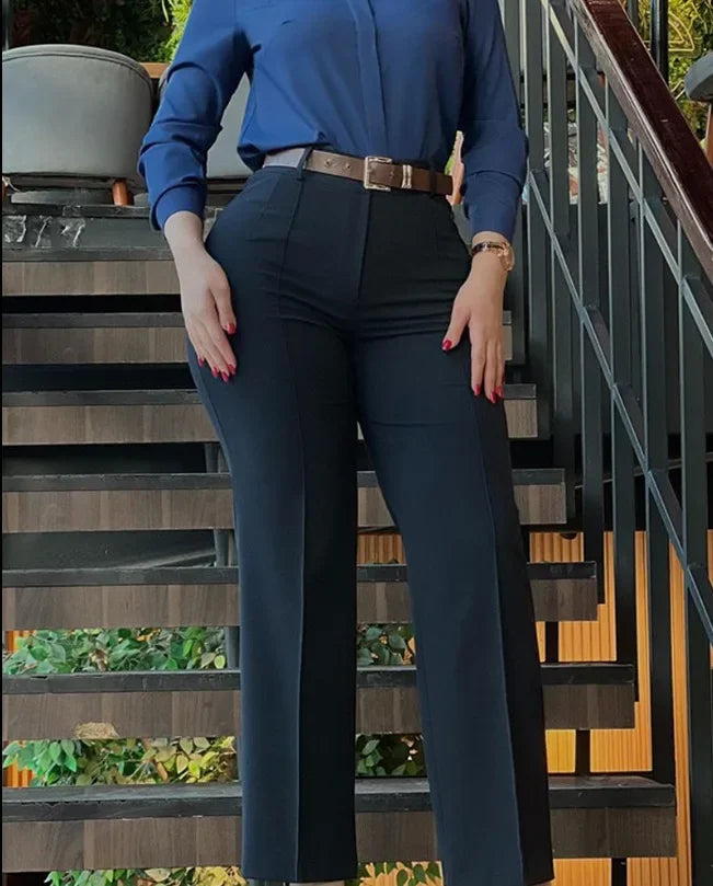 Sweet Patchwork High Waist Casual Pants Autumn Hot Sale Of The Season New Arrival Women's Fashion Fresh Style Loose Fit Trousers