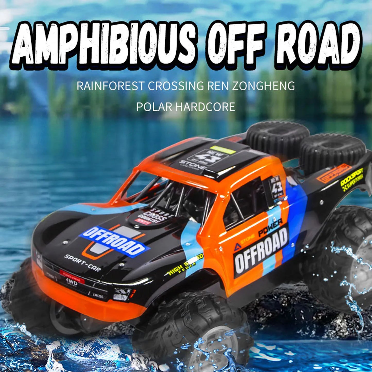 RC Off Road Car 1/14 Stunt Vehicle 4WD Remote Control Amphibious Waterproof Pickup Truck Climbing Car RTR Model Toys for Boys