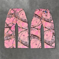 Y2K Retro Streetwear Men Camouflage Pattern Printed High Street Hip Hop Sweat Pants Men Oversized Unisex Casual Camo Baggy Pants