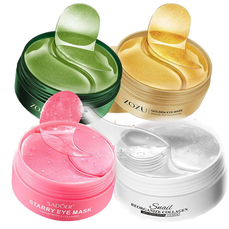 240pcs=120pairs Eye patches Hyaluron Acid & Gold & Seaweed & Black Pearl Hydrating Moisturizing Crystal Collagen Gel Eye Mask