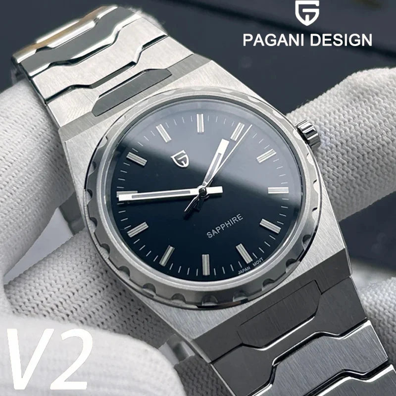 2025 New PAGANI DESIGN Men's Quartz Watch 37MM VJ21 Sapphire Stainless Steel Waterproof Wristwatches Reloj Hombre PDYS020