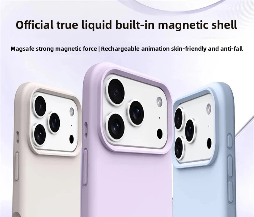 Original Magnetic Phone Case For iPhone 17 16 Pro Max Liquid Silicone Cases For iPhone17 16 Pro Max 17Pro Air Soft Bumper Cover