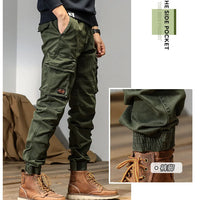 CAAYU Joggers Cargo Pants Mens Casual Y2k Multi-Pocket Male Trousers Sweatpants Streetwear Techwear Military Green Track Pants