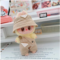 Para 15-17cm Labubu V1 V2 Idol muñeca traje sombrero monos ropa regalo Mini ropa de muñeca de peluche accesorios de atuendo