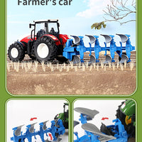 RC Farm Tractors Car 1/24 Radio Controlled Cars and Trucks 2.4G with Light Simulated Engineering Truck Model Toys for Children