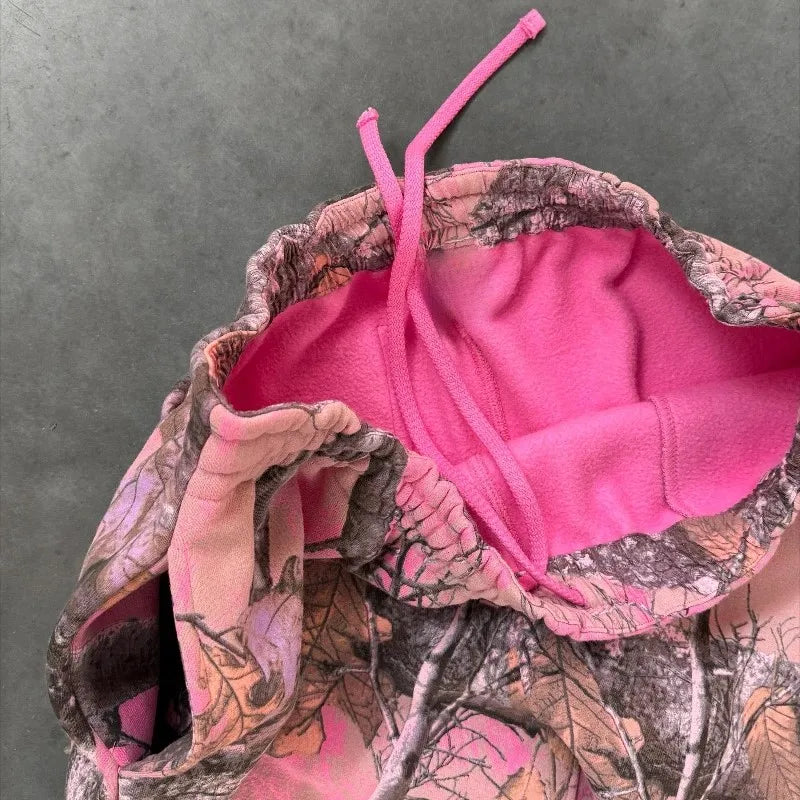 Y2K Retro Streetwear Men Camouflage Pattern Printed High Street Hip Hop Sweat Pants Men Oversized Unisex Casual Camo Baggy Pants