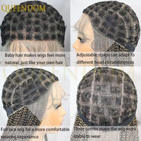 Synthetic 36 Inch Cornrow Braided Wigs for Black Women Full Lace Braids Wig Natural Black Knotless Box Wig Faux Locs Wig