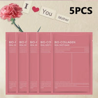 5pcs Collagen Sleeping Mask Set Hydrating Moisturizing Whitening Translucent Thin Smooth Tender Skin Nighttime Facial Care