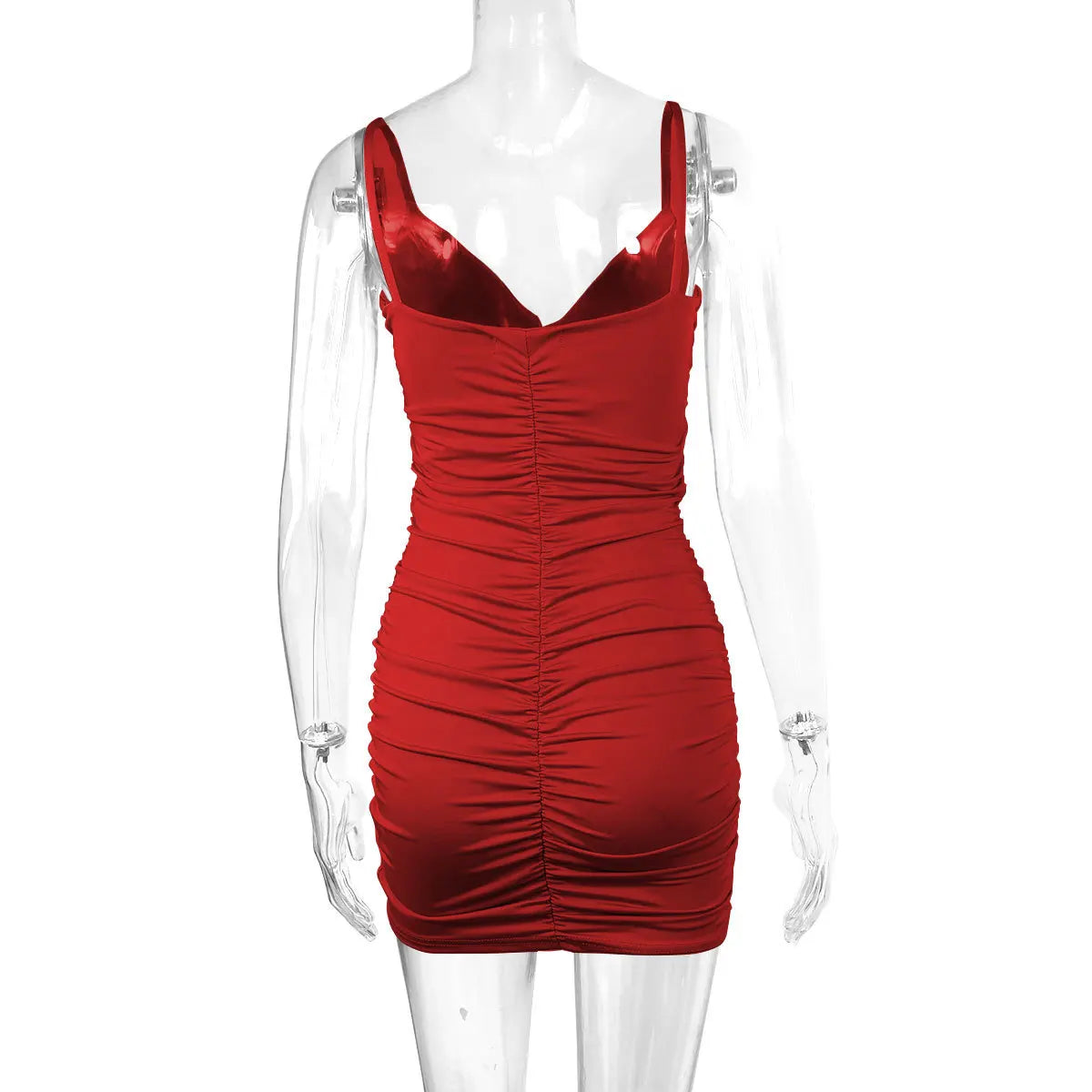 Women's Sexy Spaghetti Strap Bodycon Short Dresses,Mini Dress,Red Dresses,Woman Clothing,New In Dress,Party Dress,Clothes