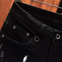 Fashion Trendy Slim Denim Jeans Men Distressed Ripped Holes Patches Spring Autumn Casual Design Korean Luxury Clothing Trousers